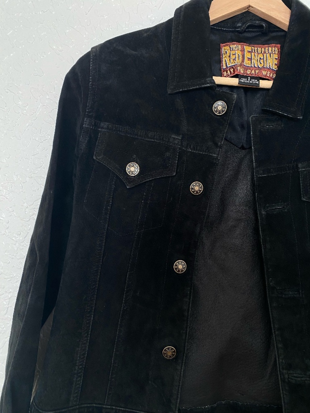 The Red Tempered Engine Black Suede Jacket Vintage